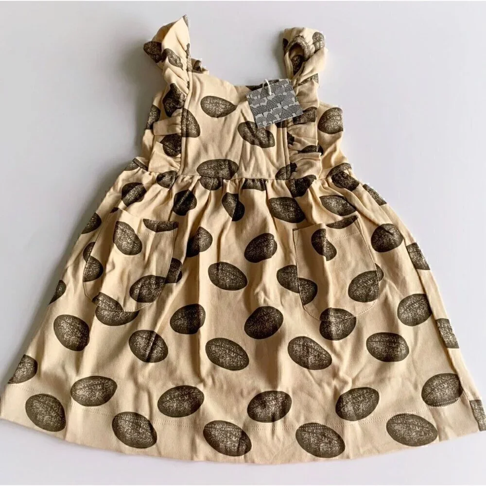 Kate Quinn Organics Vintage Football Girl Ruffle Dress With Pockets 5T